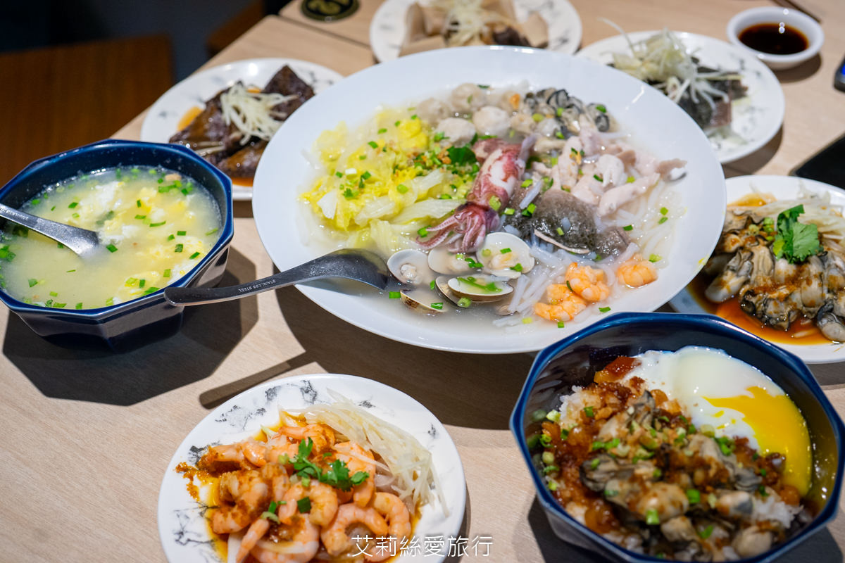 桃園美食推薦！小料理海米粉莊敬店 滿滿海鮮好料鮮甜米粉湯 半熟蛋黃淋在滿滿膠質滷肉飯 實在太滿足！