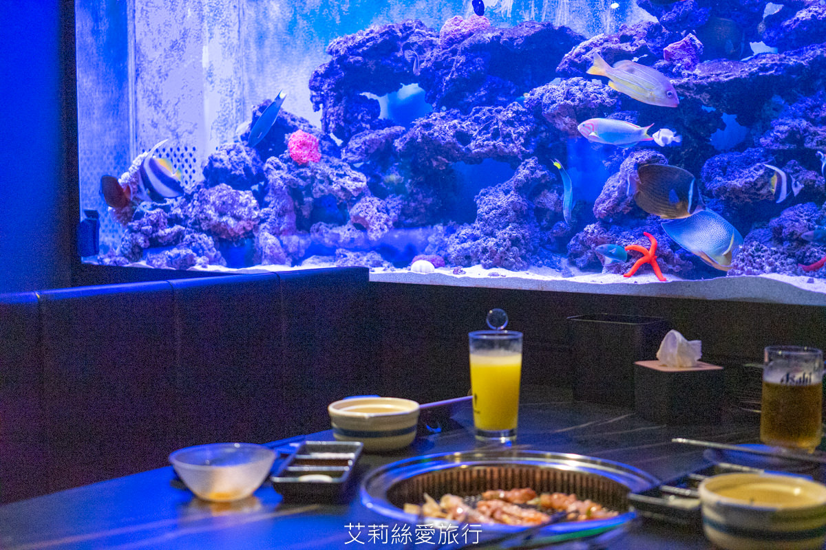 浪漫氛圍水族館式約會餐廳 7彩水母缸 山上走走 日式無菜單燒肉專門店 新竹市護城河親水公園週邊美食