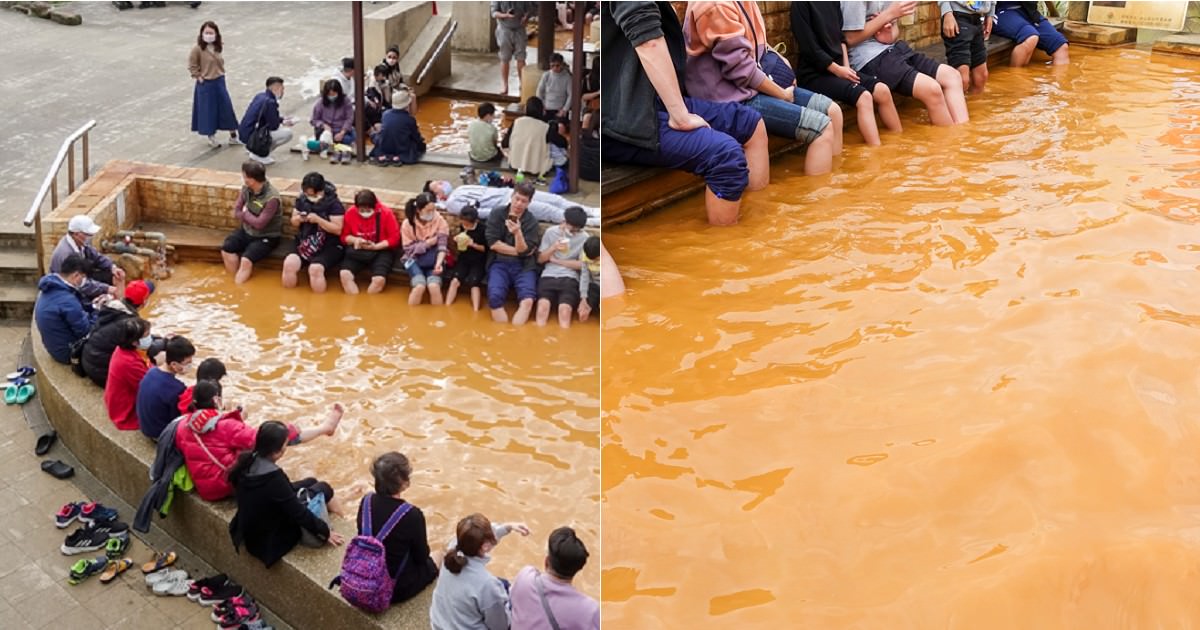 金山景點 磺港公共浴室 北海岸最美露天溫泉泡腳池 黃金之湯露天泡腳池 溫泉石板床 男女分開公共浴室