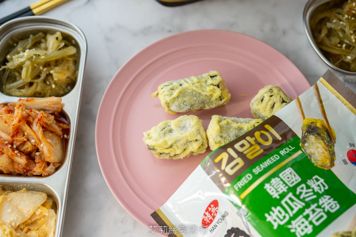 食譜 在家自煮韓式料理好簡單 韓英阿豬媽辣炒年糕 韓英韓國地瓜冬粉海苔捲 全聯就買得到哦！