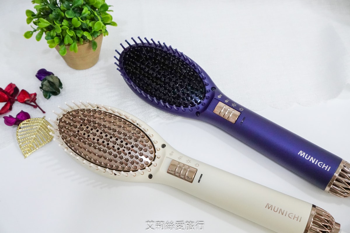 好物推薦！蓬鬆造型不求人！MUNICHI 沐尼黑溫感空氣熱風梳 65dB輕音量不擾人 梳子＆吹風機2in1 國際電壓出國也能用！