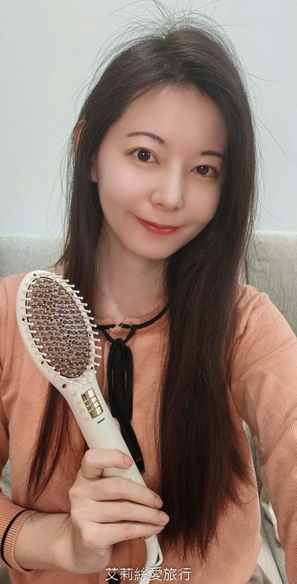 好物推薦！蓬鬆造型不求人！MUNICHI 沐尼黑溫感空氣熱風梳 65dB輕音量不擾人 梳子＆吹風機2in1 國際電壓出國也能用！